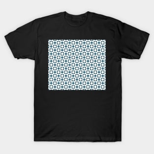 White with ink blue small shapes T-Shirt